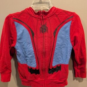 Spider-Man Zip Hoodie Sweater with Costume face/eyes Small